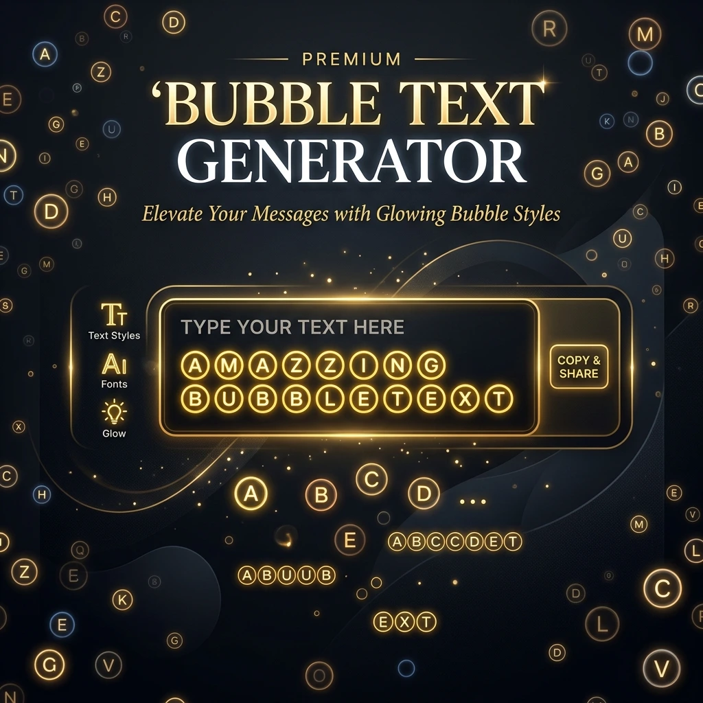 Bubble Text Generator showing circled and enclosed Unicode letter styles